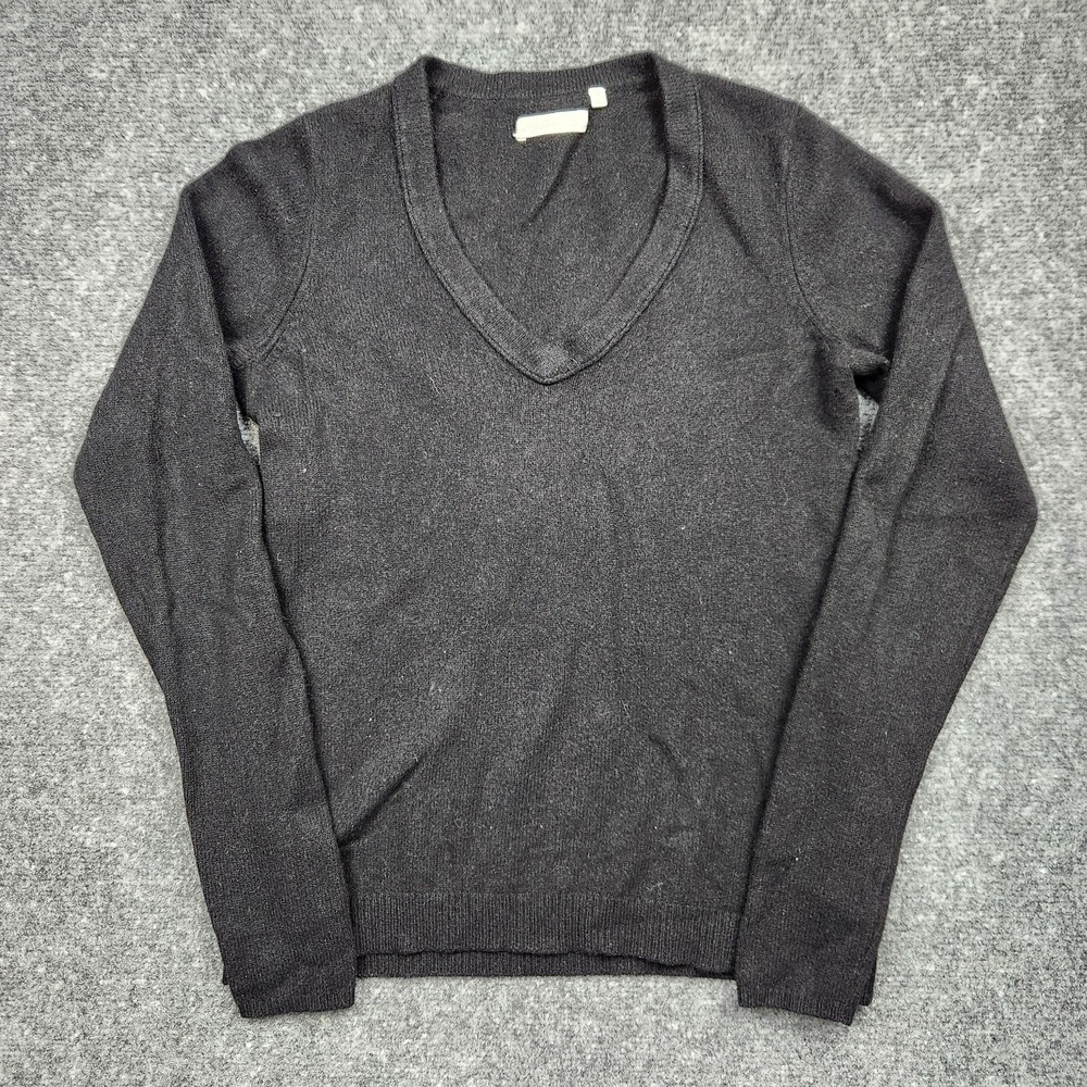 Martin & Osa Cashmere Sweater Womens Medium Black V Neck Knit Long Sleeve‎